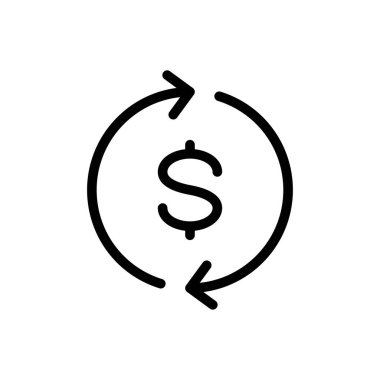 Dolar transfer vektörü düz renk simgesi