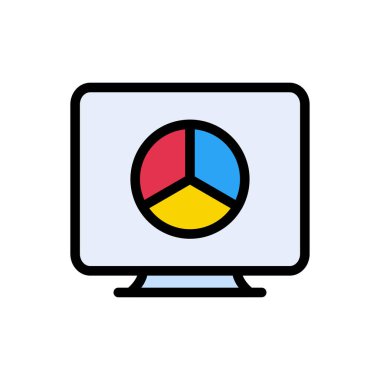 ekran çizelgesi düz renk simgesi