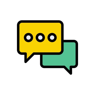 konuşma vektörü düz renk simgesi