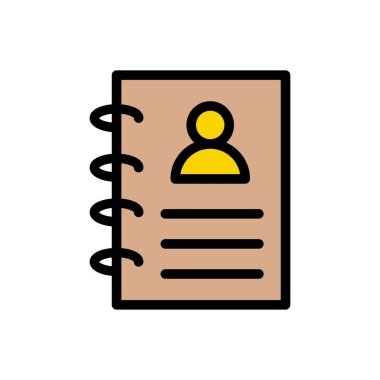 Kişi defteri düz renk simgesi