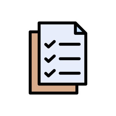 Kontrol listesi vektör düz renk simgesi