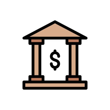 bankacılık vektörü düz renk simgesi
