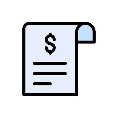 fatura faturası vektörü düz renk simgesi