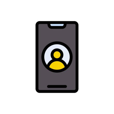 mobil hesap vektörü düz renk simgesi