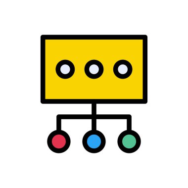 sohbet ağı vektörü düz renk simgesi