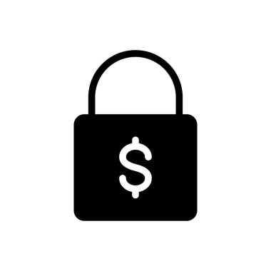 Dolar kilidi vektör düz simgesi