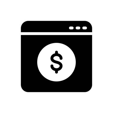 Web sayfası ödeme vektörü düz simgesi