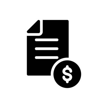 dosya finans vektörü glyph düz simgesi