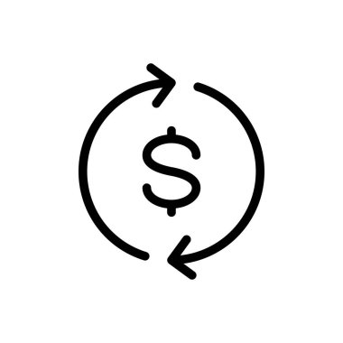 Dolar transferi vektör düz simgesi