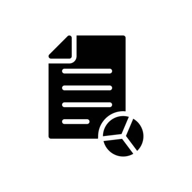 rapor finans vektörü glyph düz simgesi