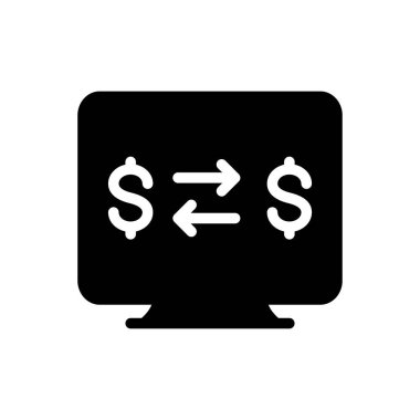 Dolar değişim vektör düz simgesi