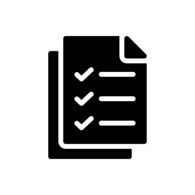 Kontrol listesi vektör düz simgesi