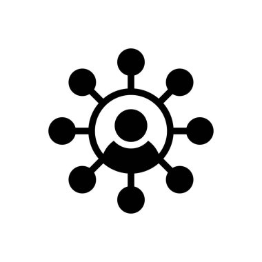 kullanıcı ağı vektör düz simgesi