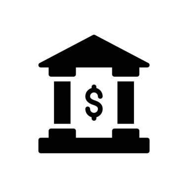 bankacılık vektörü glyph düz simgesi
