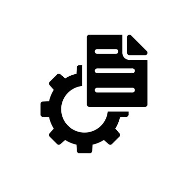 belge ayarlama vektörü glyph düz simgesi