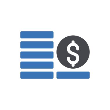 Dolar sikkesi vektör renk simgesi