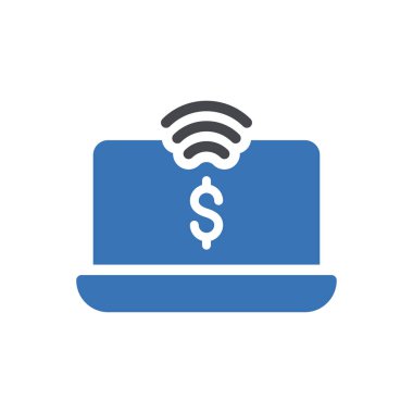 dizüstü bilgisayar kablosuz vektör kablosuz renk simgesi