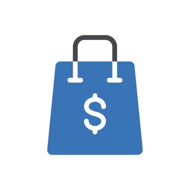 alışveriş poşeti vektör renk simgesi