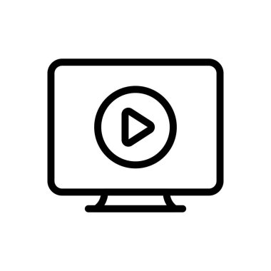 ekran video çalma listesi ince satır simgesi