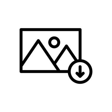 fotoğraf indirme listesi ince satır simgesi