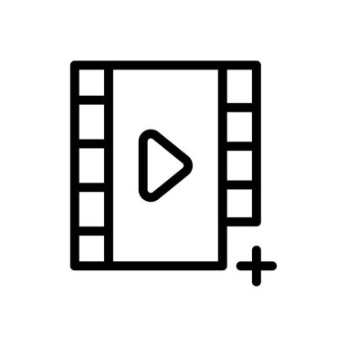 yeni video listesi ince çizgi simgesi