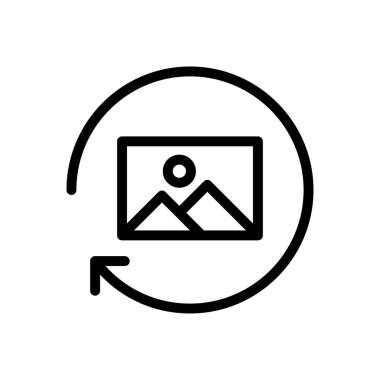 resim yeniden yükleme listesi ince satır simgesi