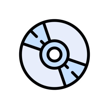 CD vektörü düz renk simgesi