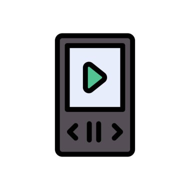 mp3 oynatıcı vektör düz renk simgesi
