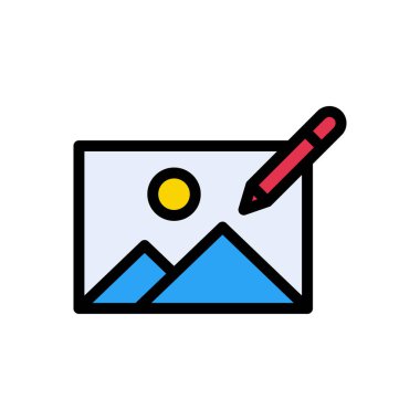 fotoğraf düzenleme vektörü düz renk simgesi