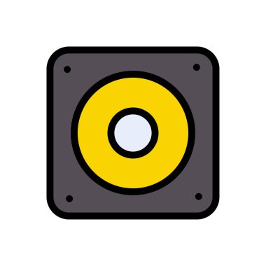 woofer vektör düz renk simgesi