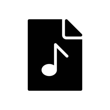 müzik dosyası vektör düz simgesi
