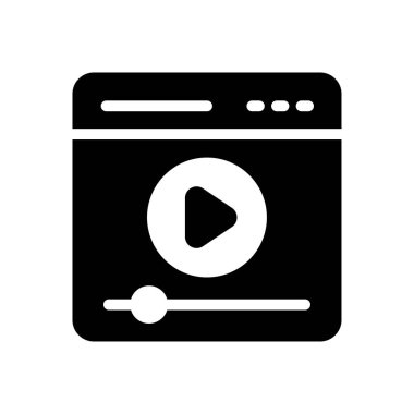 çevrimiçi video vektör düz simgesi