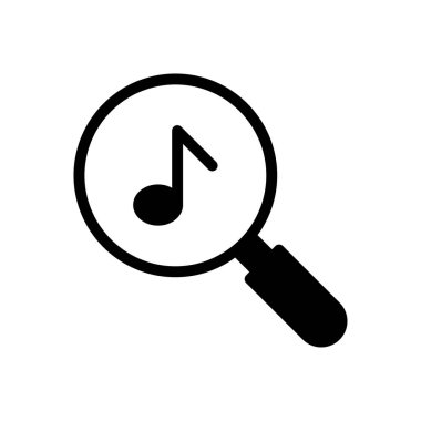 arama müzik vektörü glyph düz simgesi