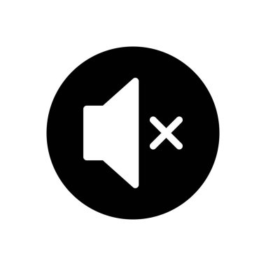 sessiz vektör glyph düz simgesi