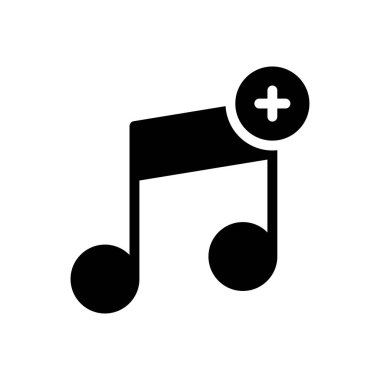 müzik vektör glyph düz simgesi ekle