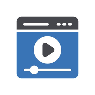 çevrimiçi video vektör renk simgesi