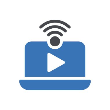 video WIFI vektör renk simgesi