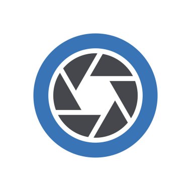 Kamera vektörü kabartma renk simgesini kapat