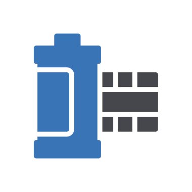 kamera makarası vektör kabartma renk simgesi