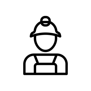 Mühendis vektör ince çizgi simgesi