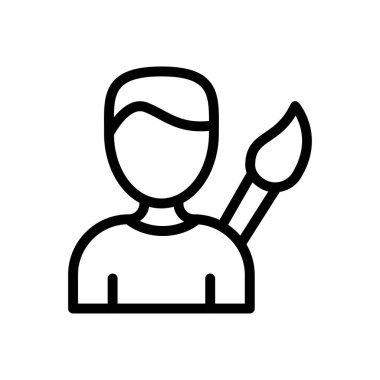 boyacı vektörü ince çizgi simgesi