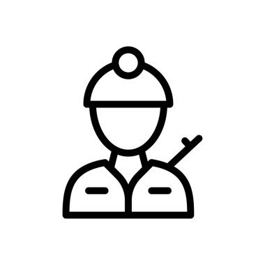 işçi vektörü ince çizgi simgesi