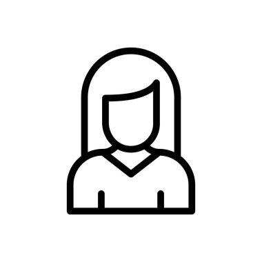 kız vektör ince çizgi simgesi