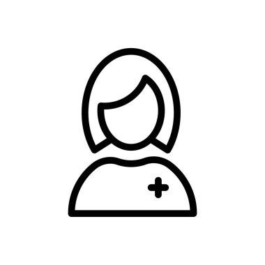 kadın hasta vektör ince çizgi simgesi