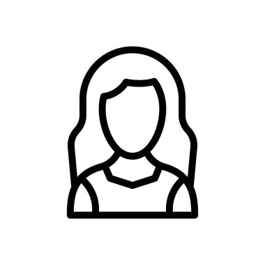 dişi vektör ince çizgi simgesi