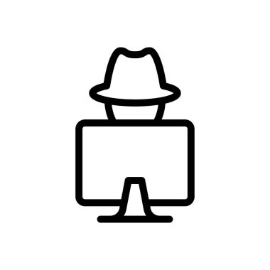 hacker vektör ince çizgi simgesi