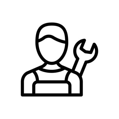 mekanik vektör ince çizgi simgesi