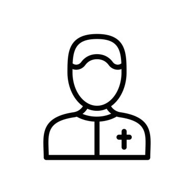 Hristiyan adam vektör ince çizgi simgesi