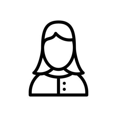 dişi vektör ince çizgi simgesi