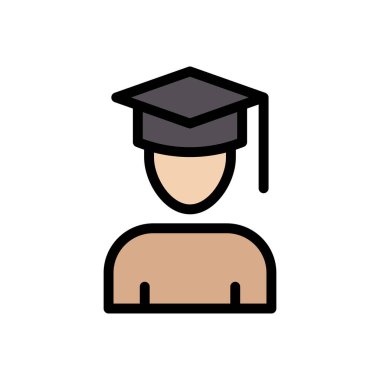 mezuniyet vektörü düz renk simgesi
